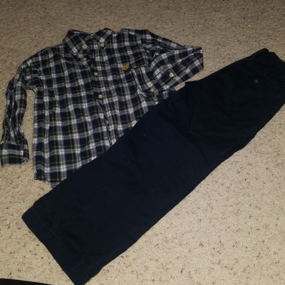 Chaps plaid shirt and TCP marty chino pants 6